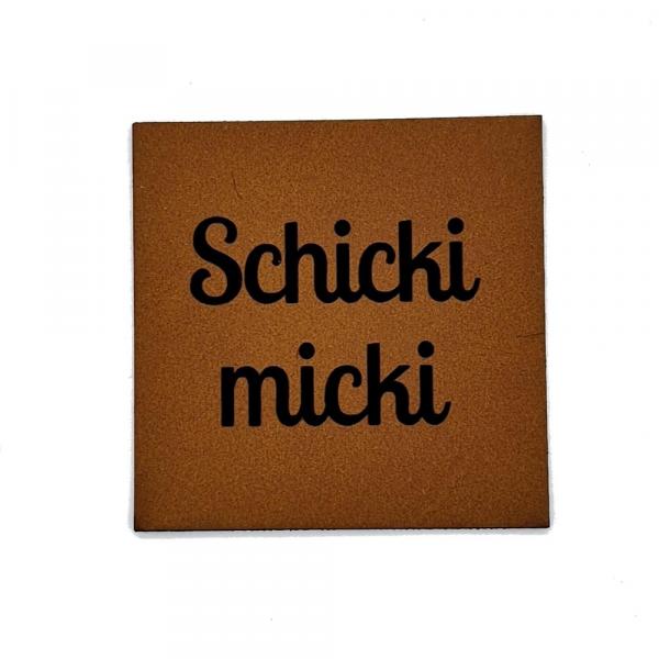 Kunstleder Label Schickimicki 4x4 cm